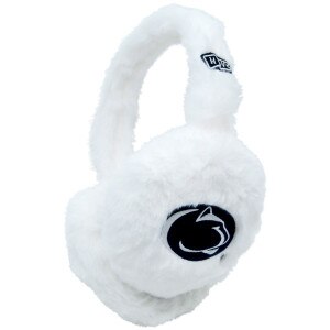 white fuzzy earmuffs with Penn State Athletic Logo